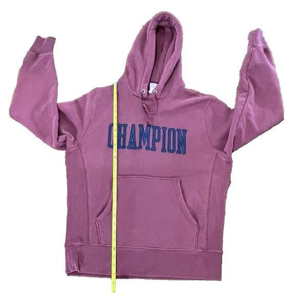 Champion Reverse Weave Hoodie Medium Spell Out Logo Unisex Outdoor Heavy Weight - Picture 5 of 13